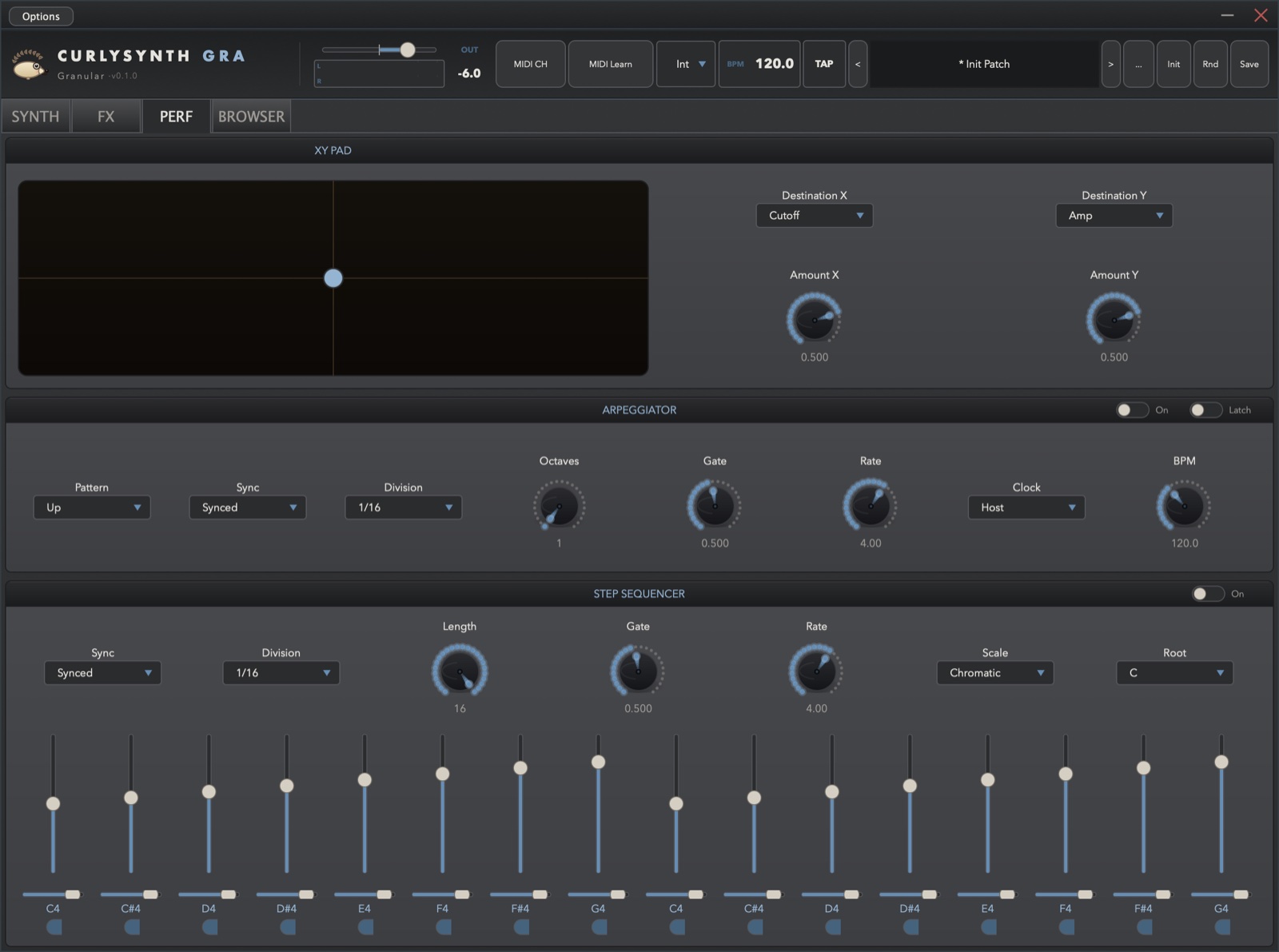 CurlySynth Granular — Performance