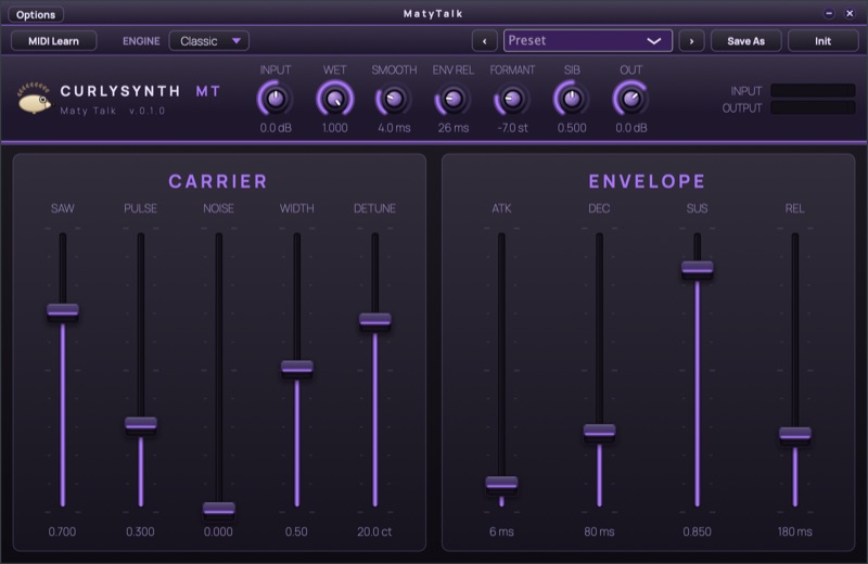 MatyTalk user interface