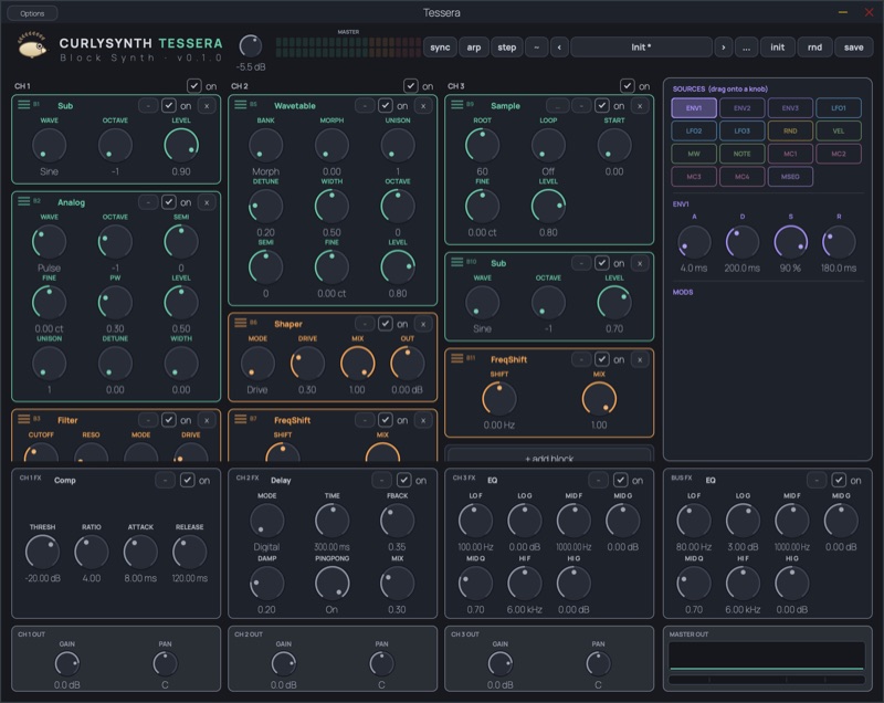 Tessera user interface
