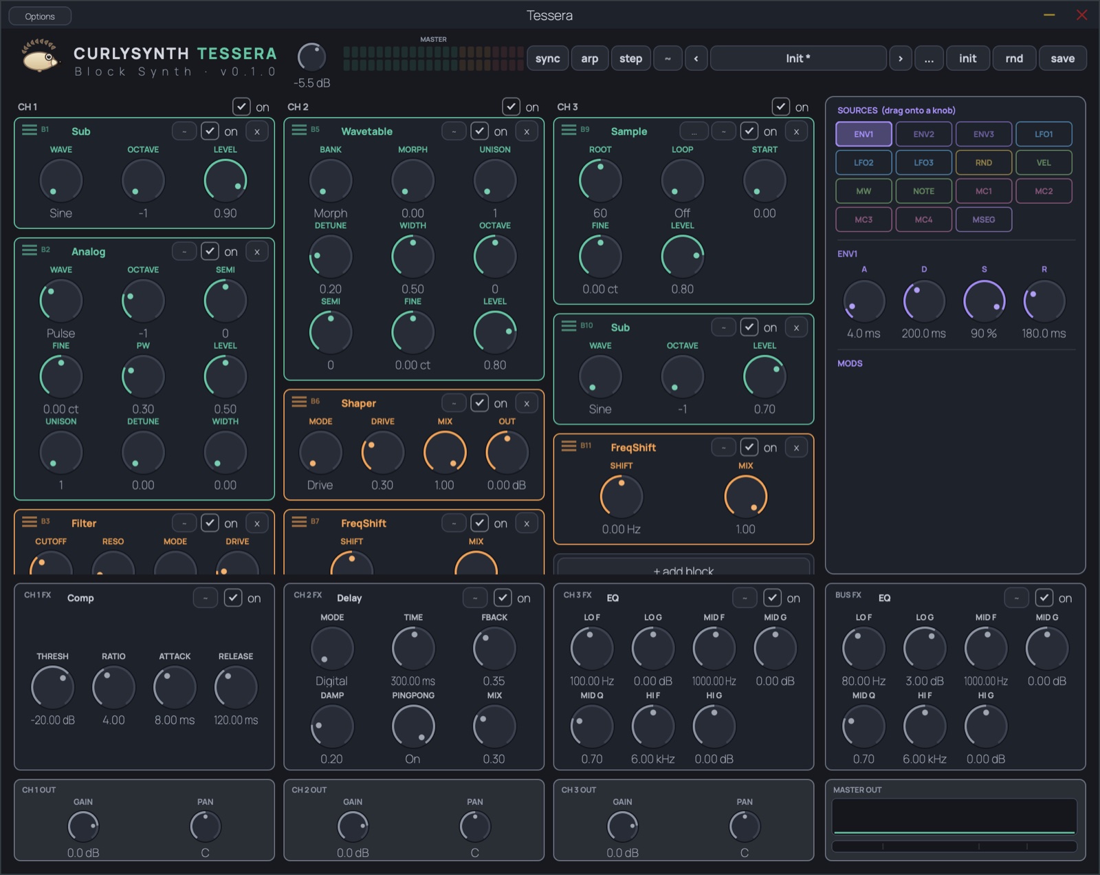 Tessera — user interface